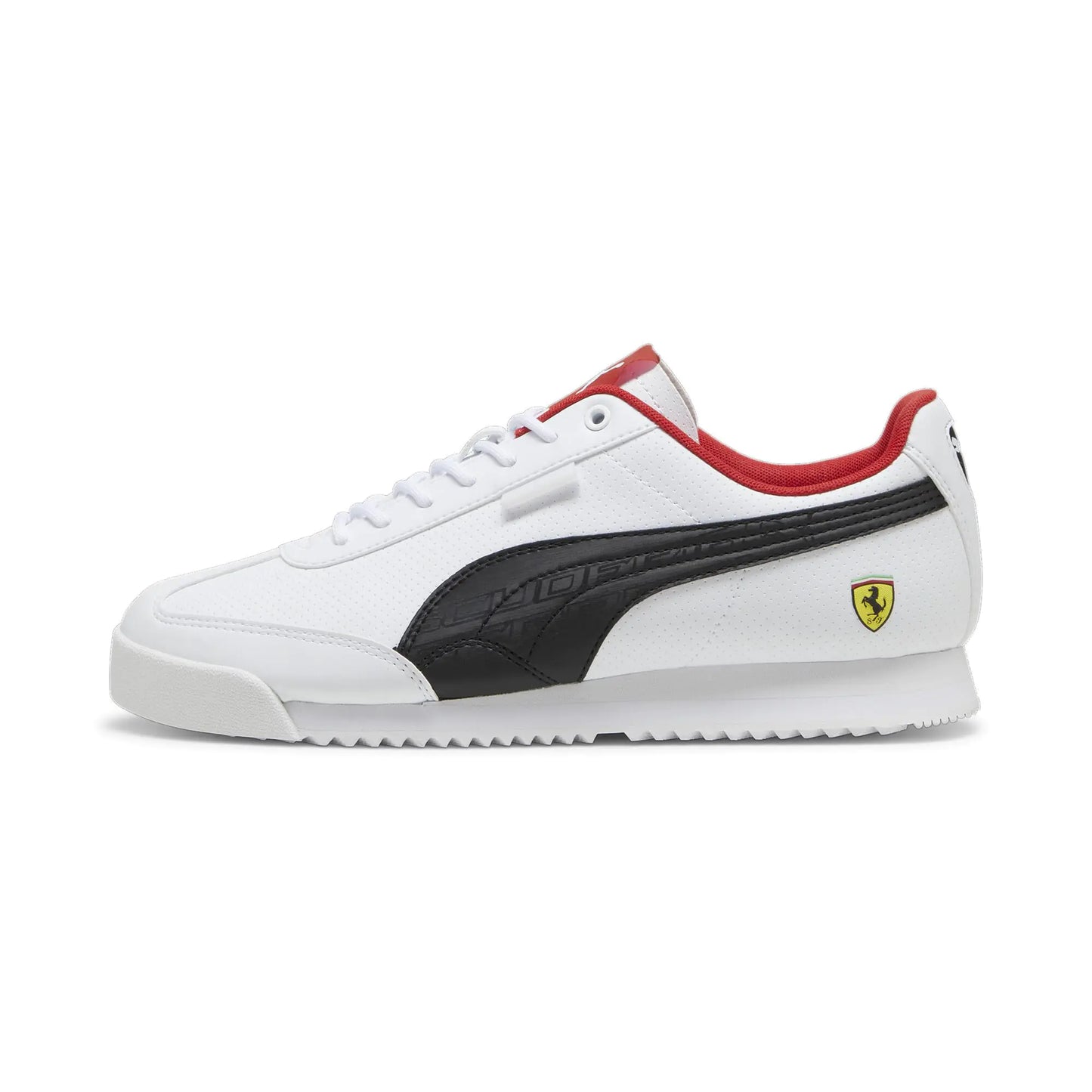 PUMA Mens Ferrari Roma Via Sneaker White Black 7.5 - Velora Luxury Fashion