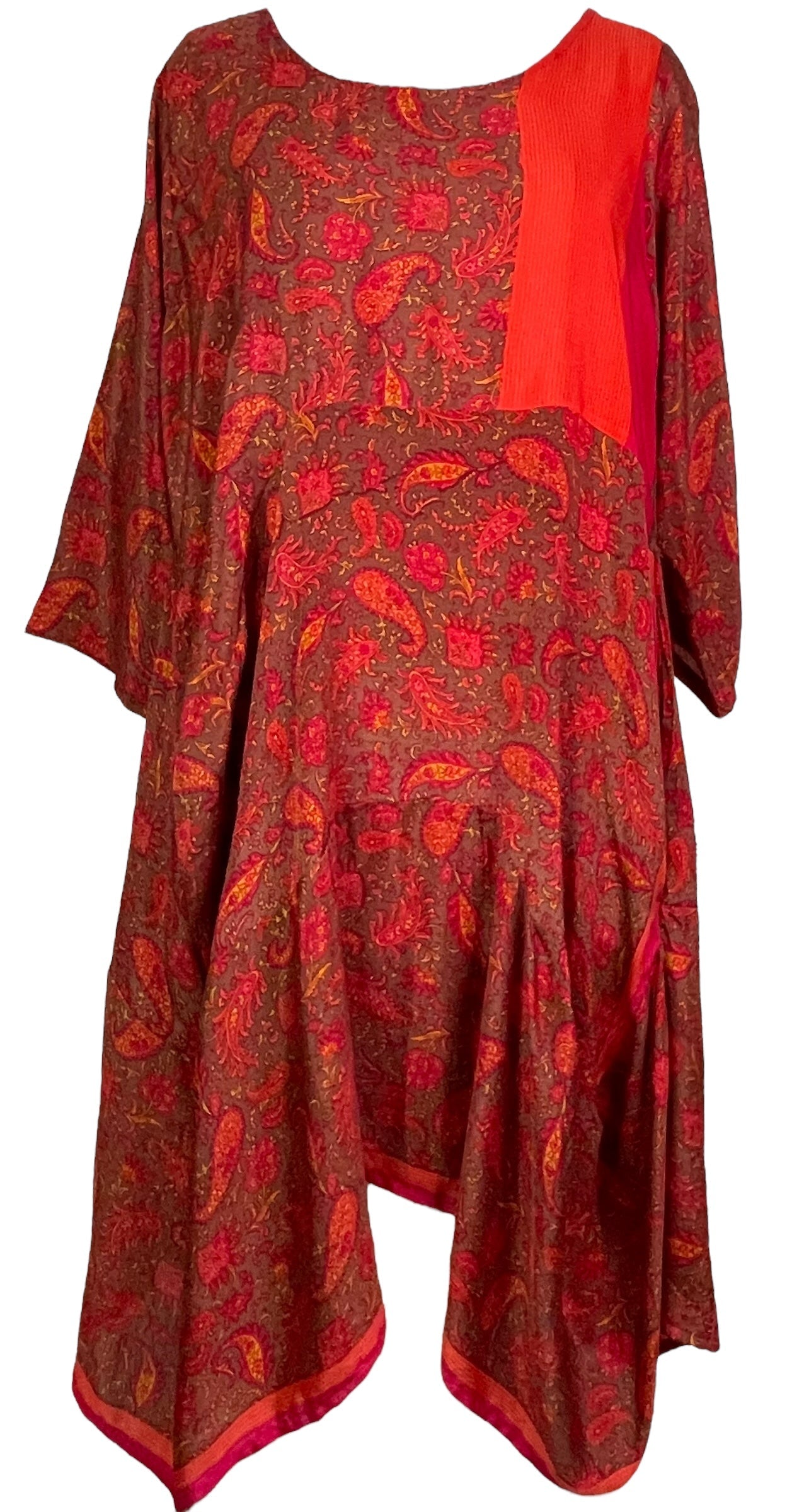 PRC7809 Avatar Pure Silk Sculptural Long Tunic Dress - Velora