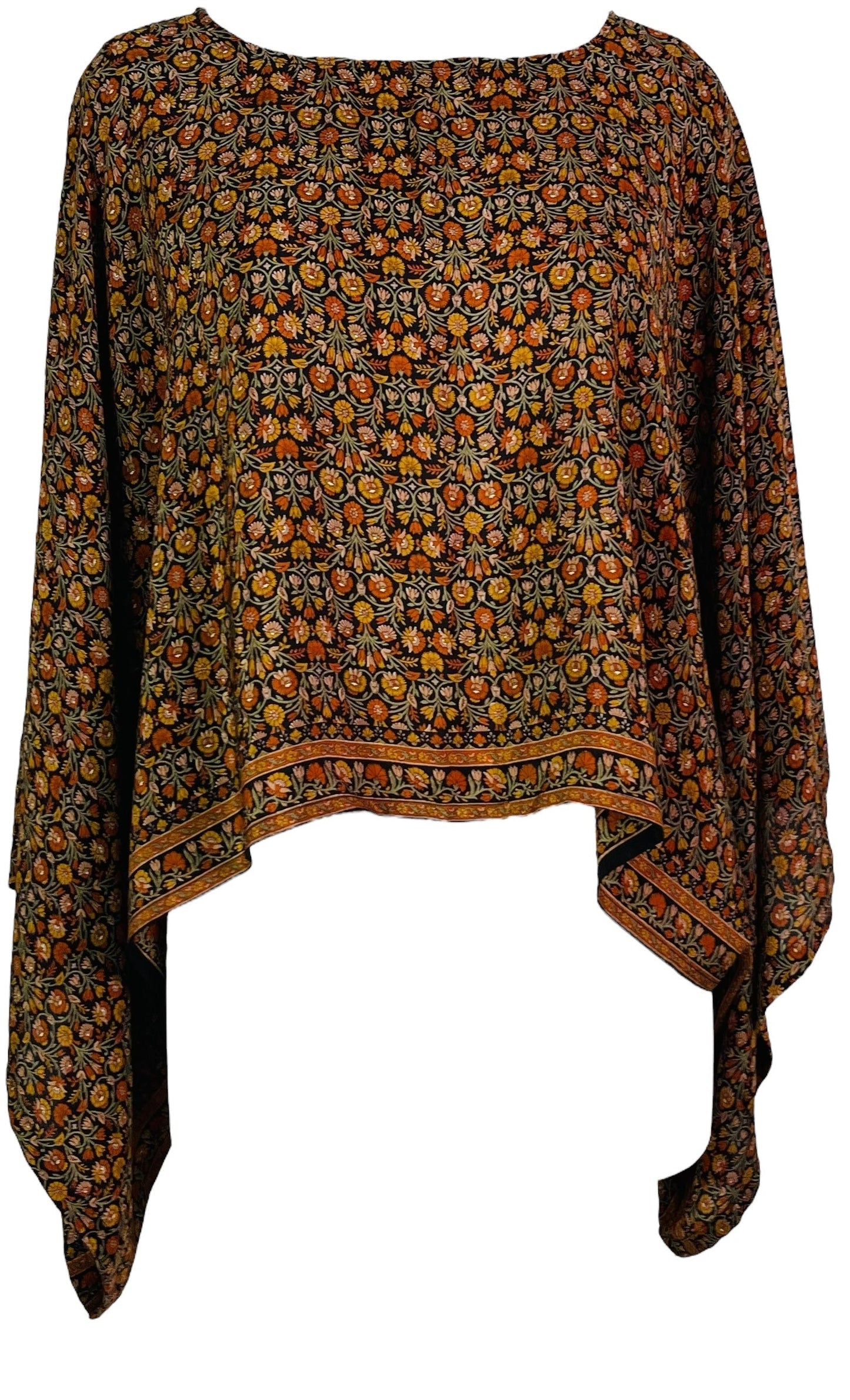PRC7305 Avatar Pure Silk Kimono-Sleeved Top - Velora