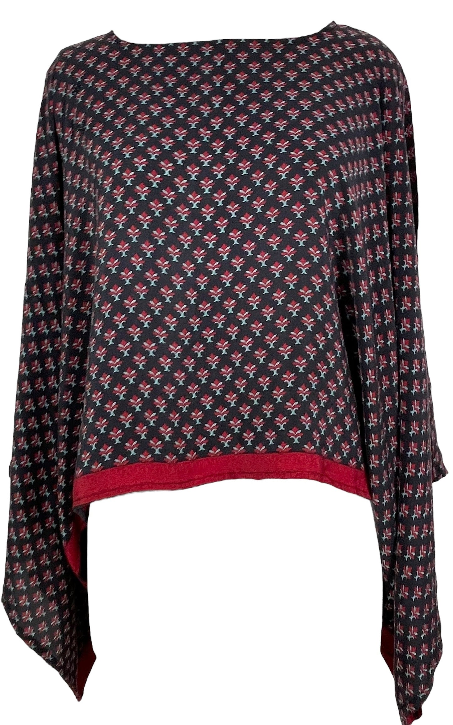 PRC7842 Avatar Pure Silk Kimono-Sleeved Top - Velora