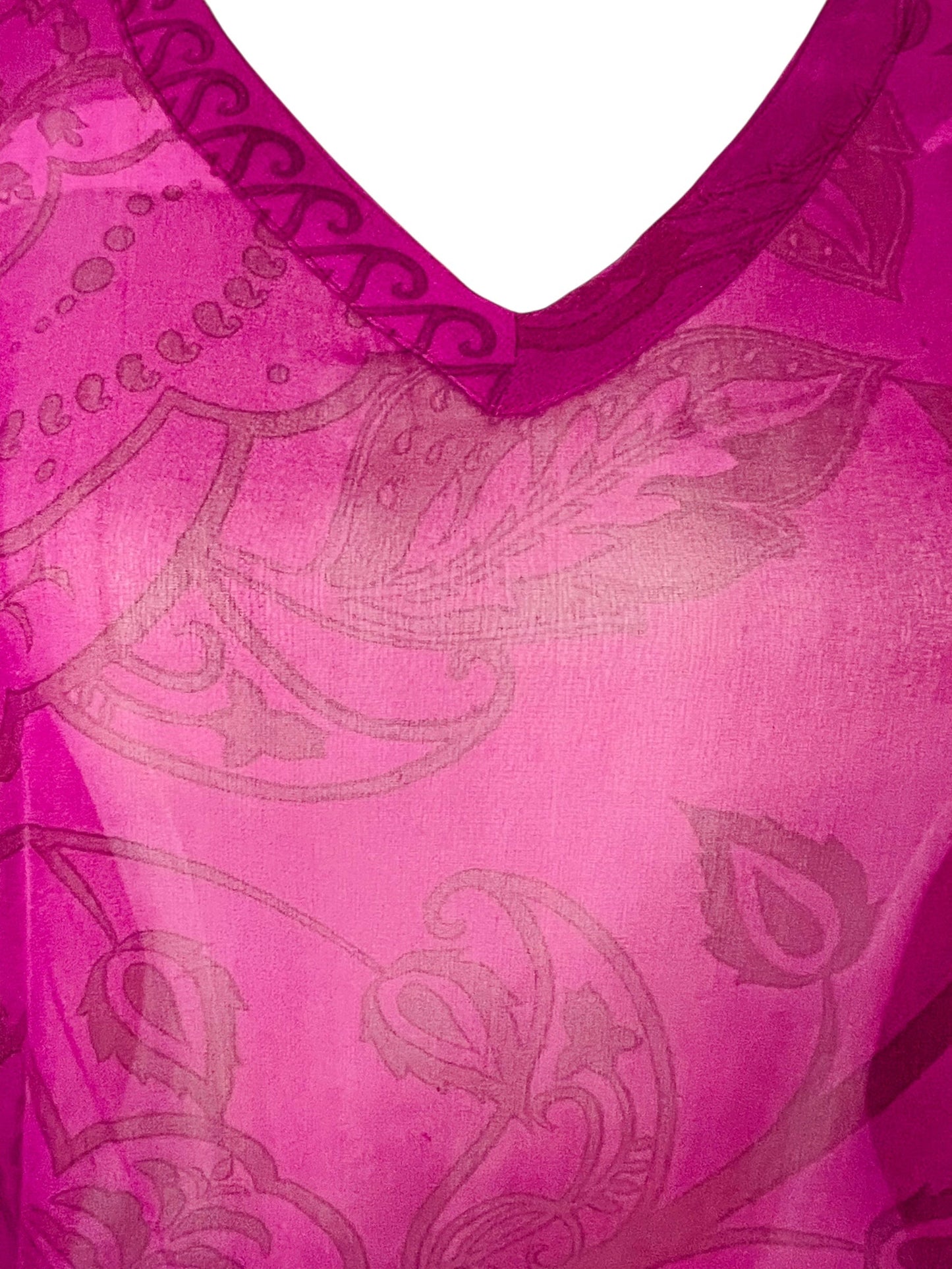 PRG7606 Sheer Avatar Pure Silk Long Tunic with Side Ties - Velora