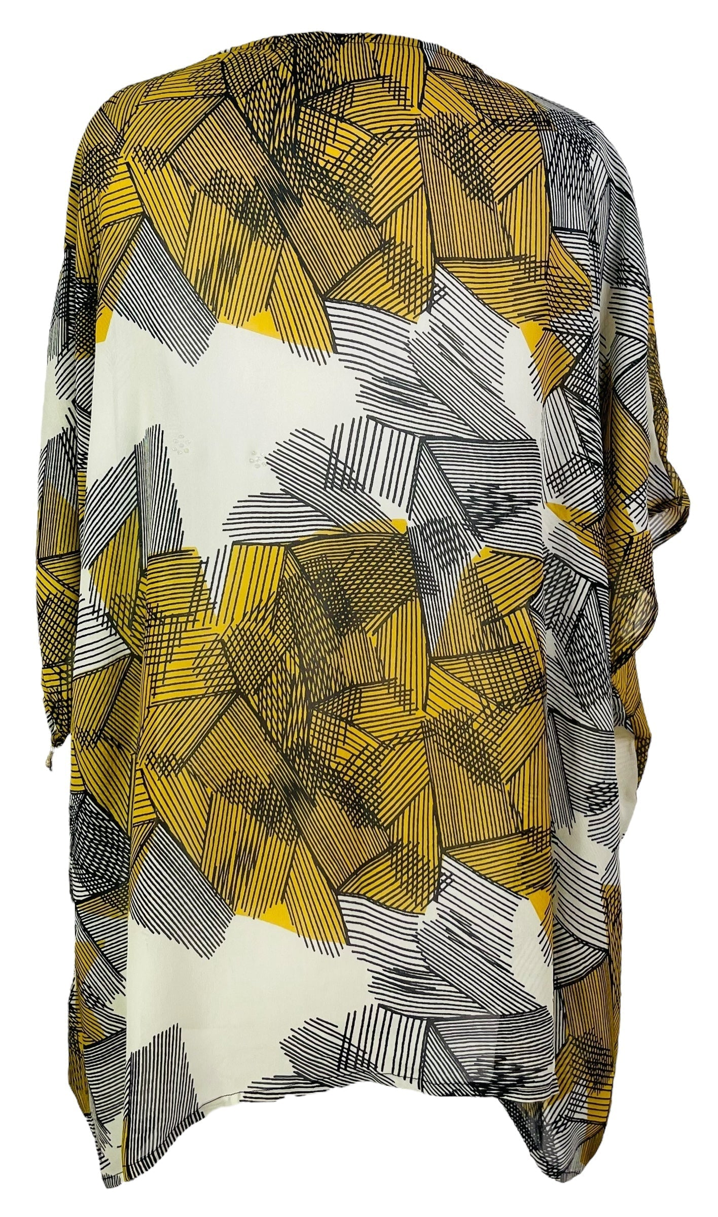 PRG7361 Sheer Avatar Pure Silk Short Kaftan Tunic without Slits - Velora
