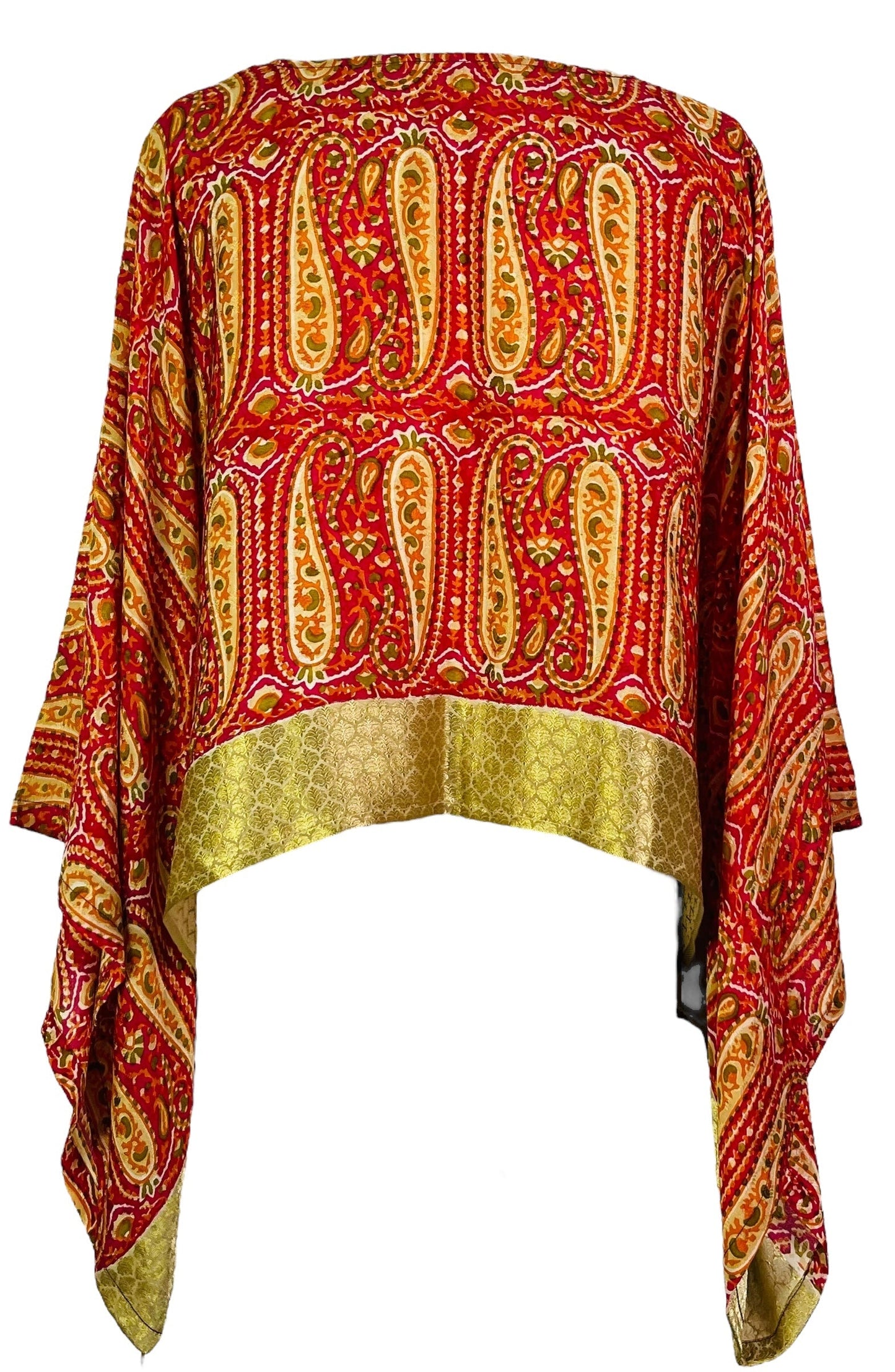 PRC7314 Avatar Pure Silk Kimono-Sleeved Top - Velora