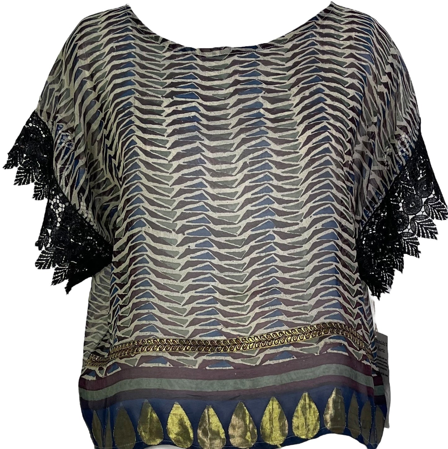 PRG7210 Sheer Avatar Pure Silk Boxy Top - Velora