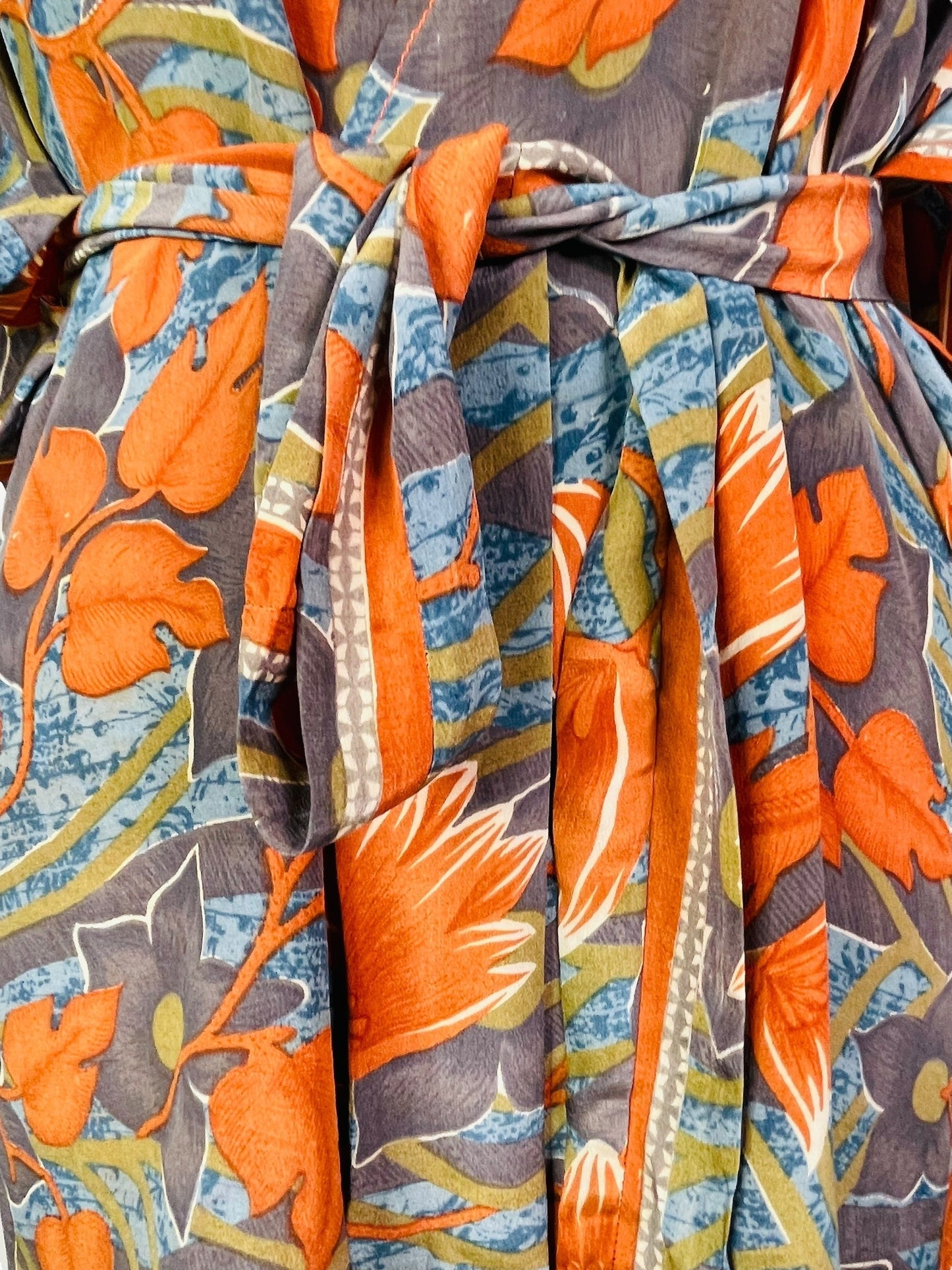 PRC7520 Avatar Pure Silk Kimono-Sleeved Jacket with Belt - Velora