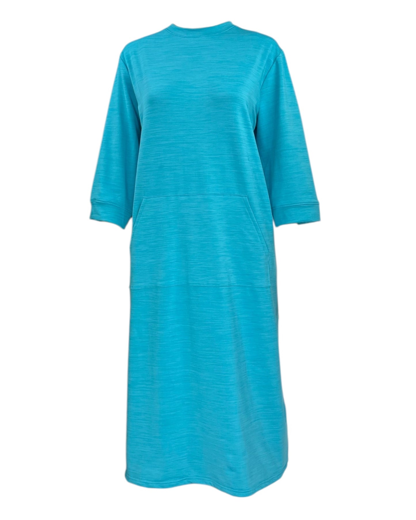 Adaptive Women’s Stretch Fleece Dress – Back Opening, Crew-Neck, Aqua Wash Adaptive Comfort Clothing