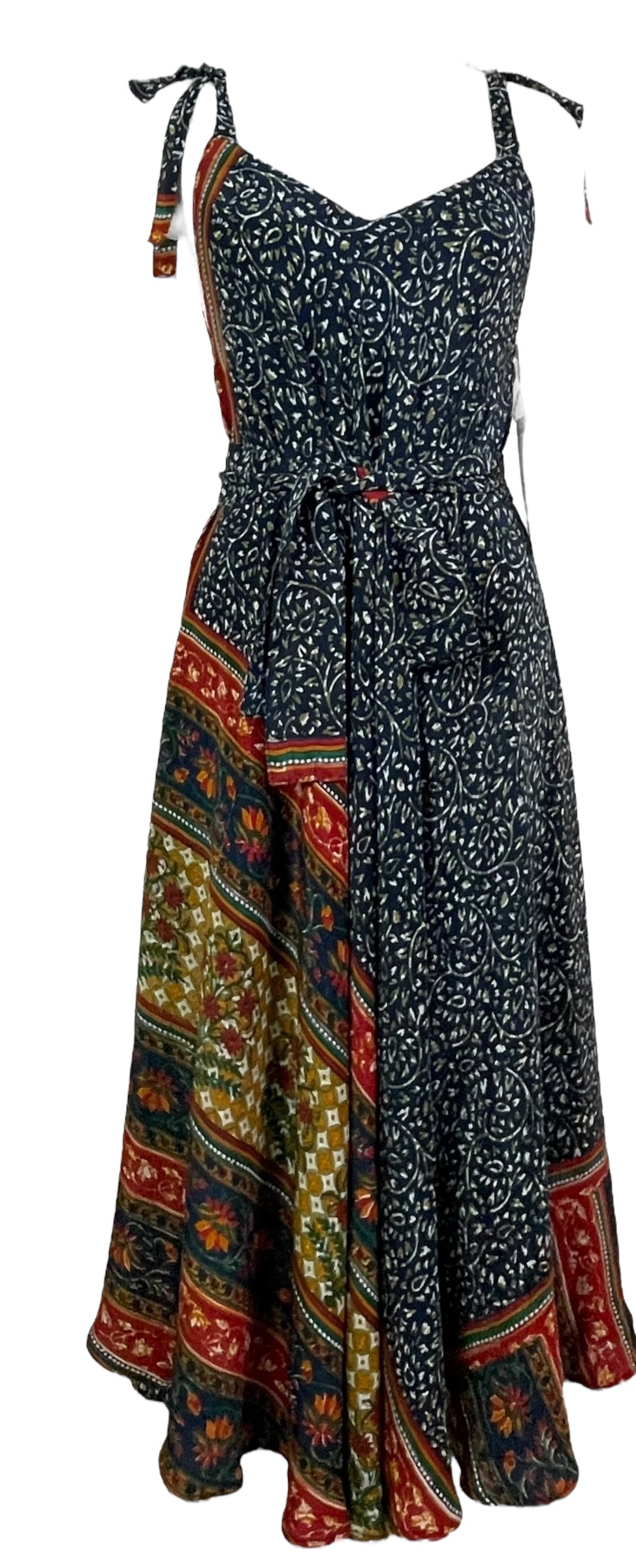PRC7685 Avatar Pure Silk Maxi Dress with Belt - Velora