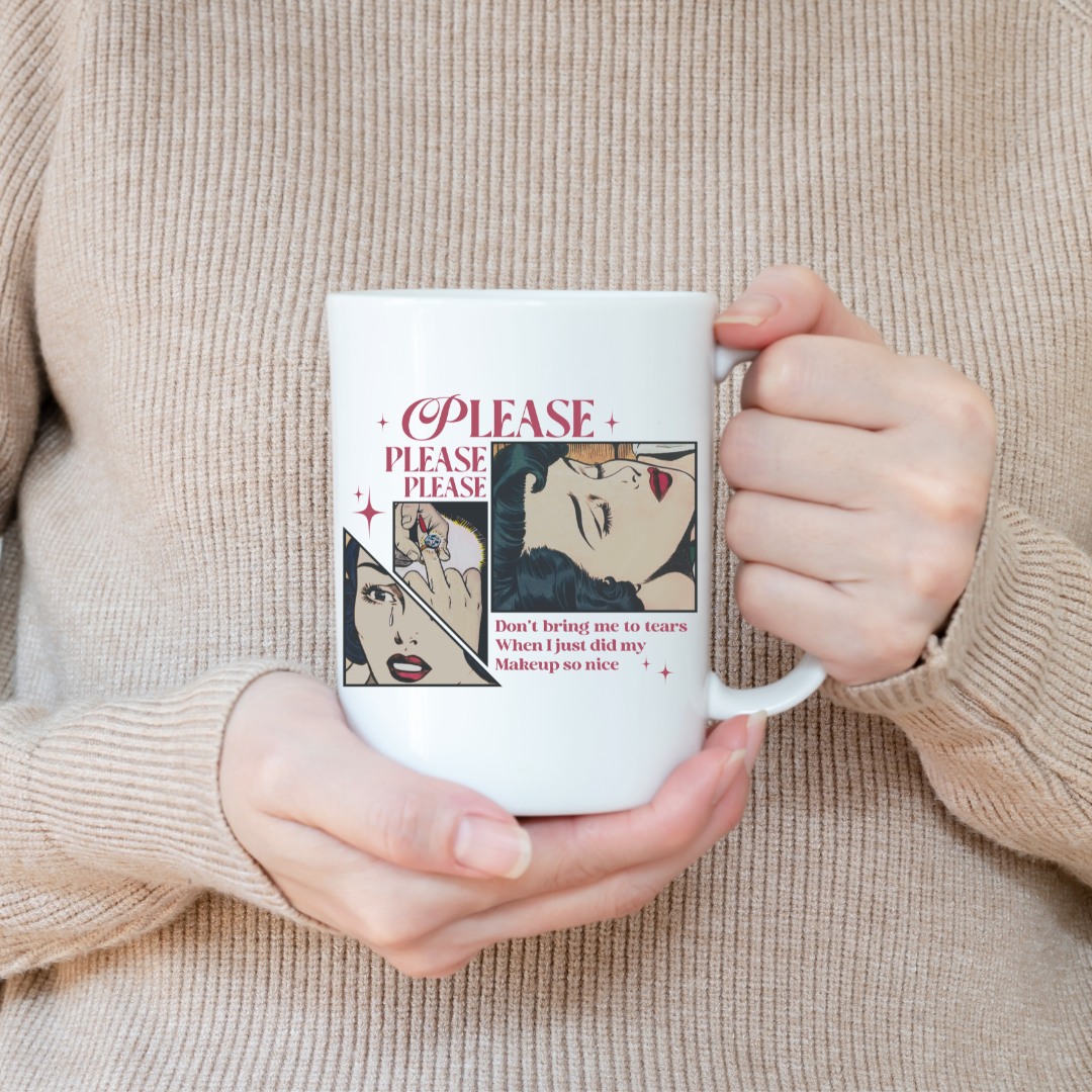 Please Please Comic Mug - Velora Luxury Fashion