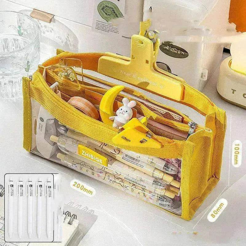 Primary School Transparent Pen Bag High Appearance Level Large Capacity - Velora