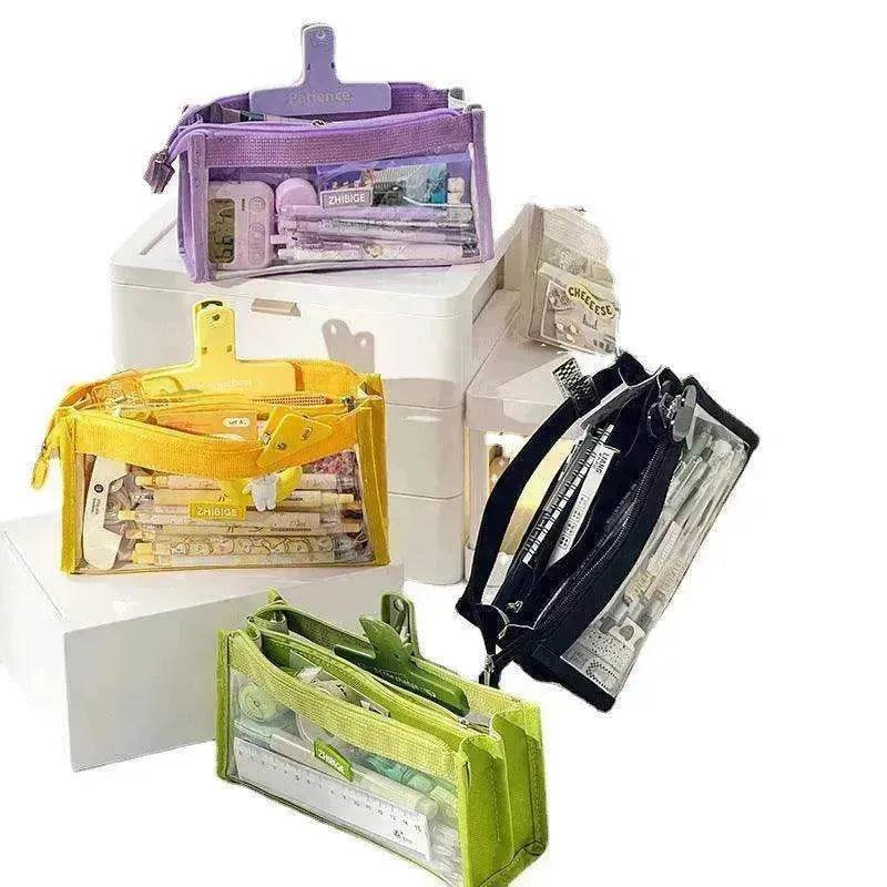 Primary School Transparent Pen Bag High Appearance Level Large Capacity - Velora