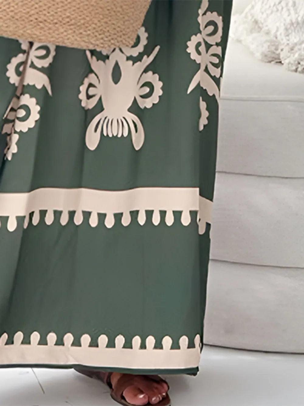 Printed Spaghetti Strap Sleeveless Maxi Dress - Velora