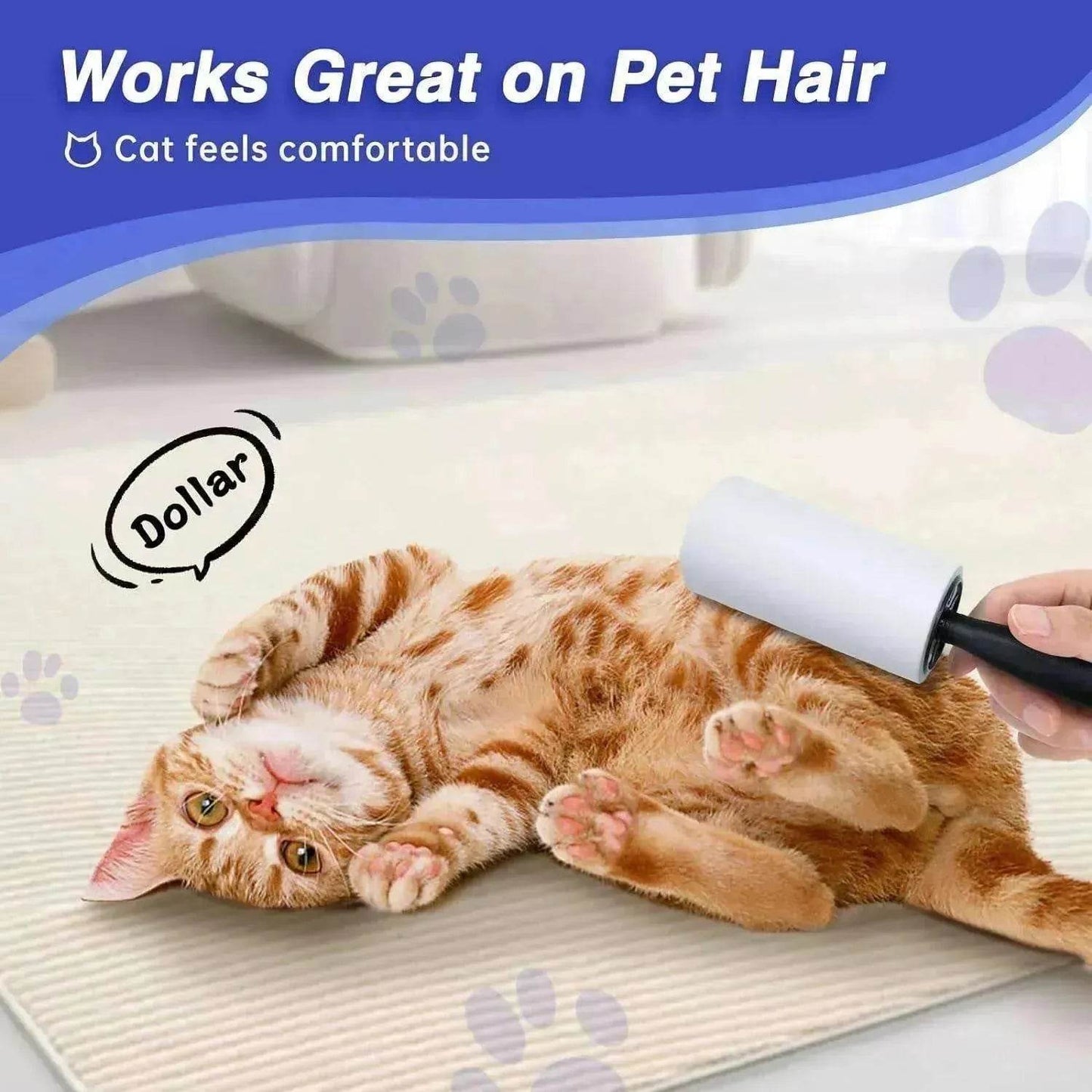 RAINBEAN Pet Hair Lint Roller, 540 Sheets, 6 Refills, 2 Handles - Velora