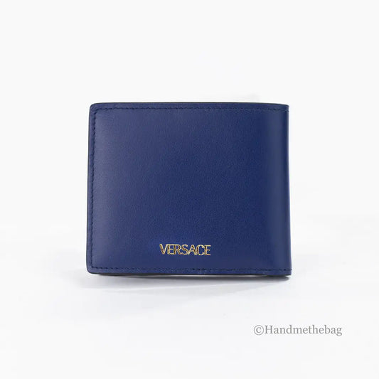 Versace Medusa Navy Leather Bifold Wallet