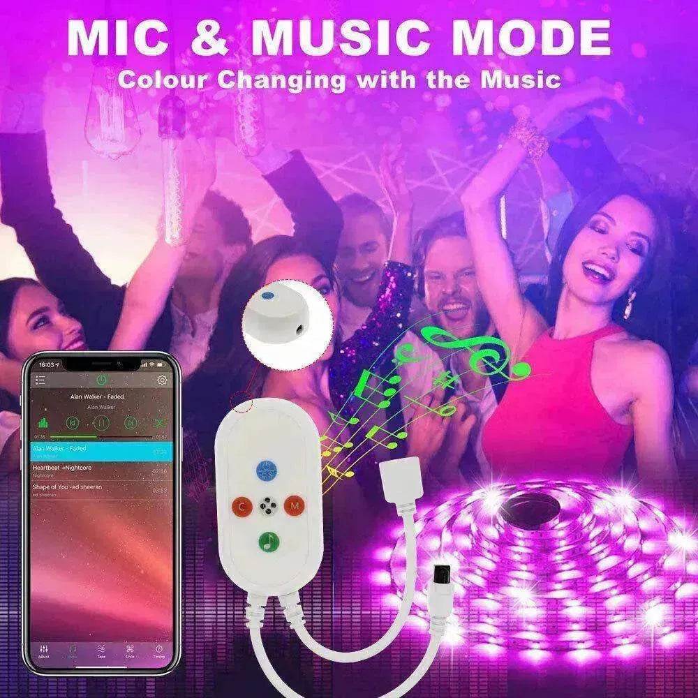 Remote Color Changing Led Strip Lights 5050 RGB Bluetooth Room Light - Velora