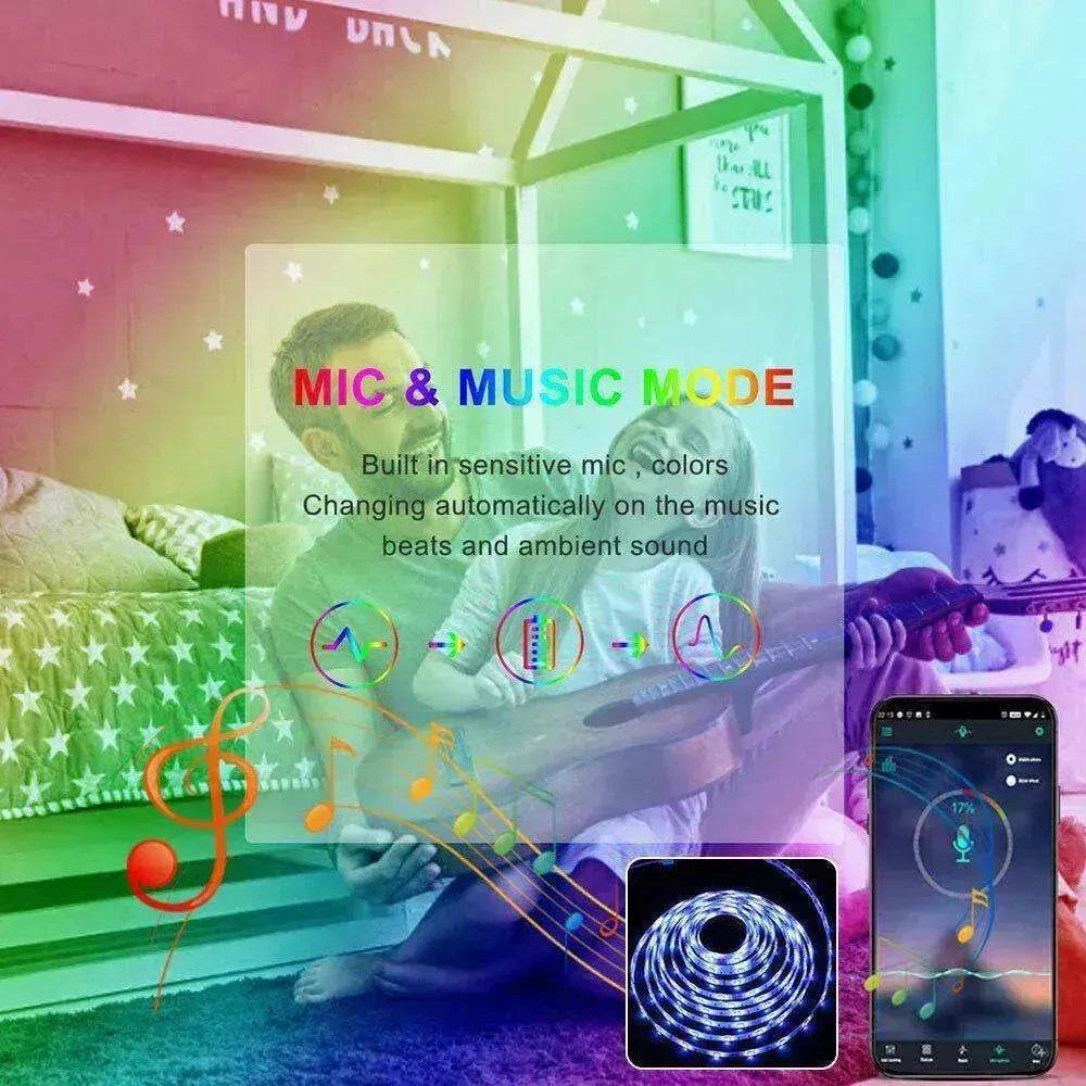 Remote Color Changing Led Strip Lights 5050 RGB Bluetooth Room Light - Velora