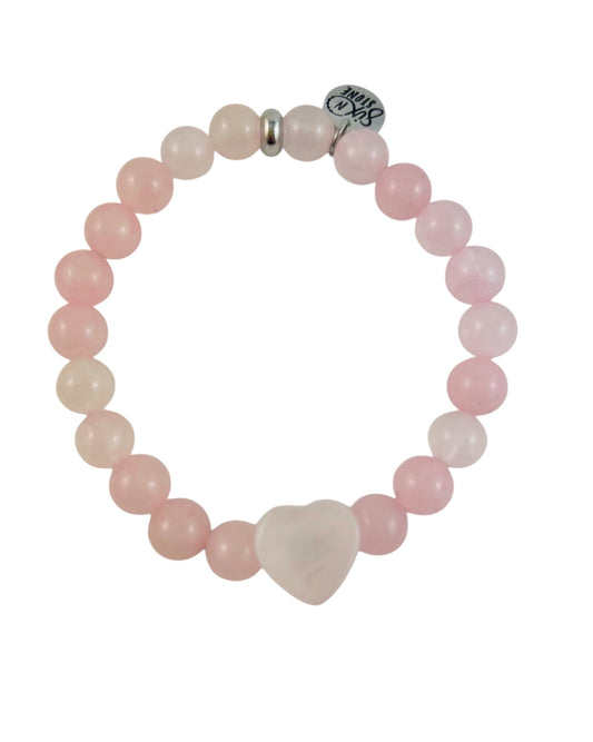 Rose Quartz Heart Bracelet - Velora Luxury Fashion