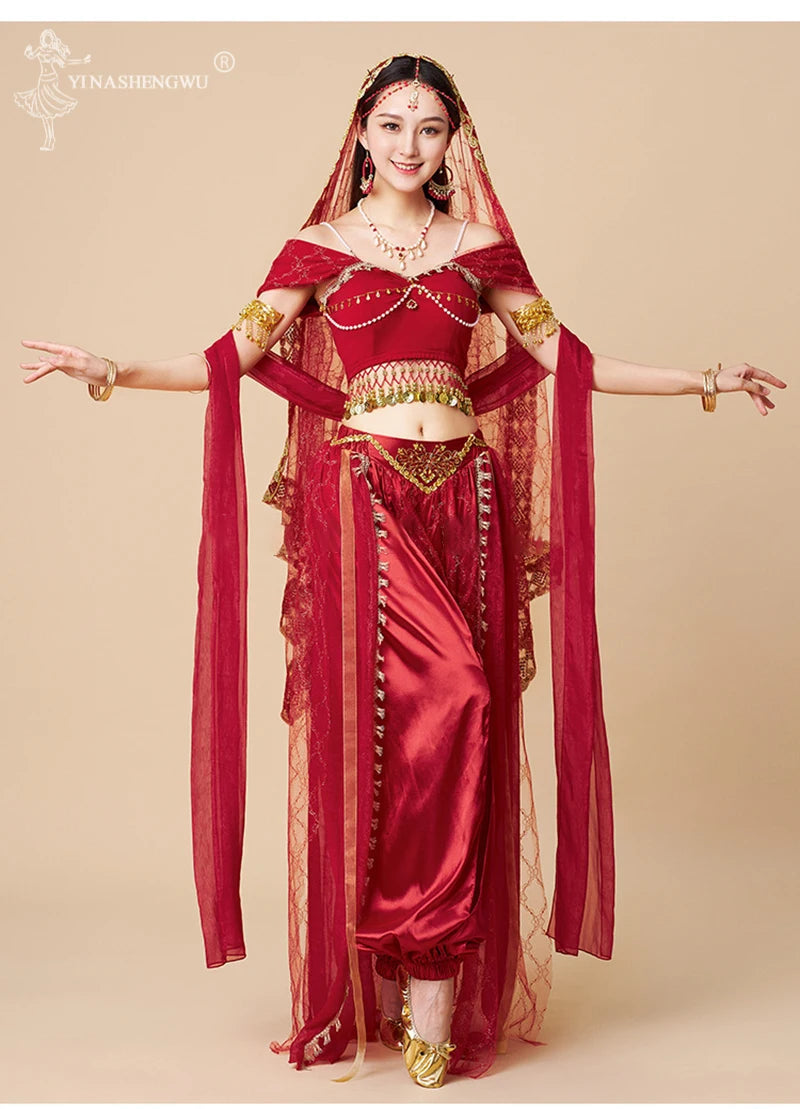 Western Regions Princess Set Dunhuang Dance Belly Dance Bollywood Costume Cosplay Exotic Scenery Indian Dance Performance Set - Velora