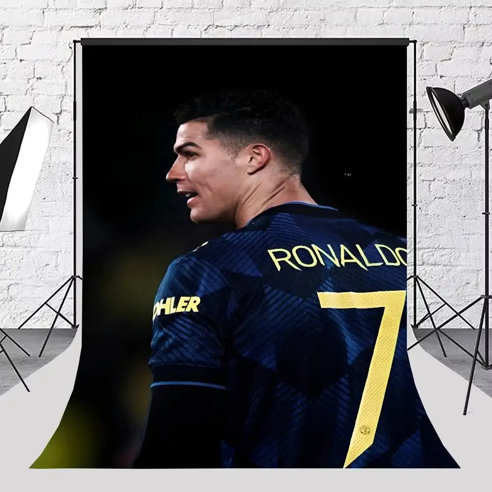 C-Cristiano R-Ronaldo Decoration Background Photography Party Bedroom Living Room Decoration Shooting Cloth Tapestry Flag Velora
