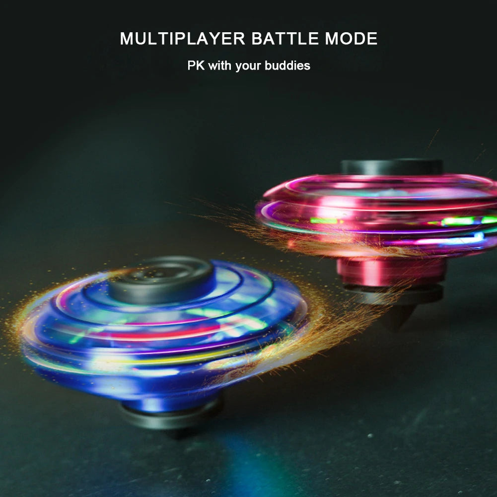 Helicopter Spinner Toy 360° Rotating Flying Fingertip Spinners 100mAh with LED Lights for Adult Kids Decompression Toy Velora