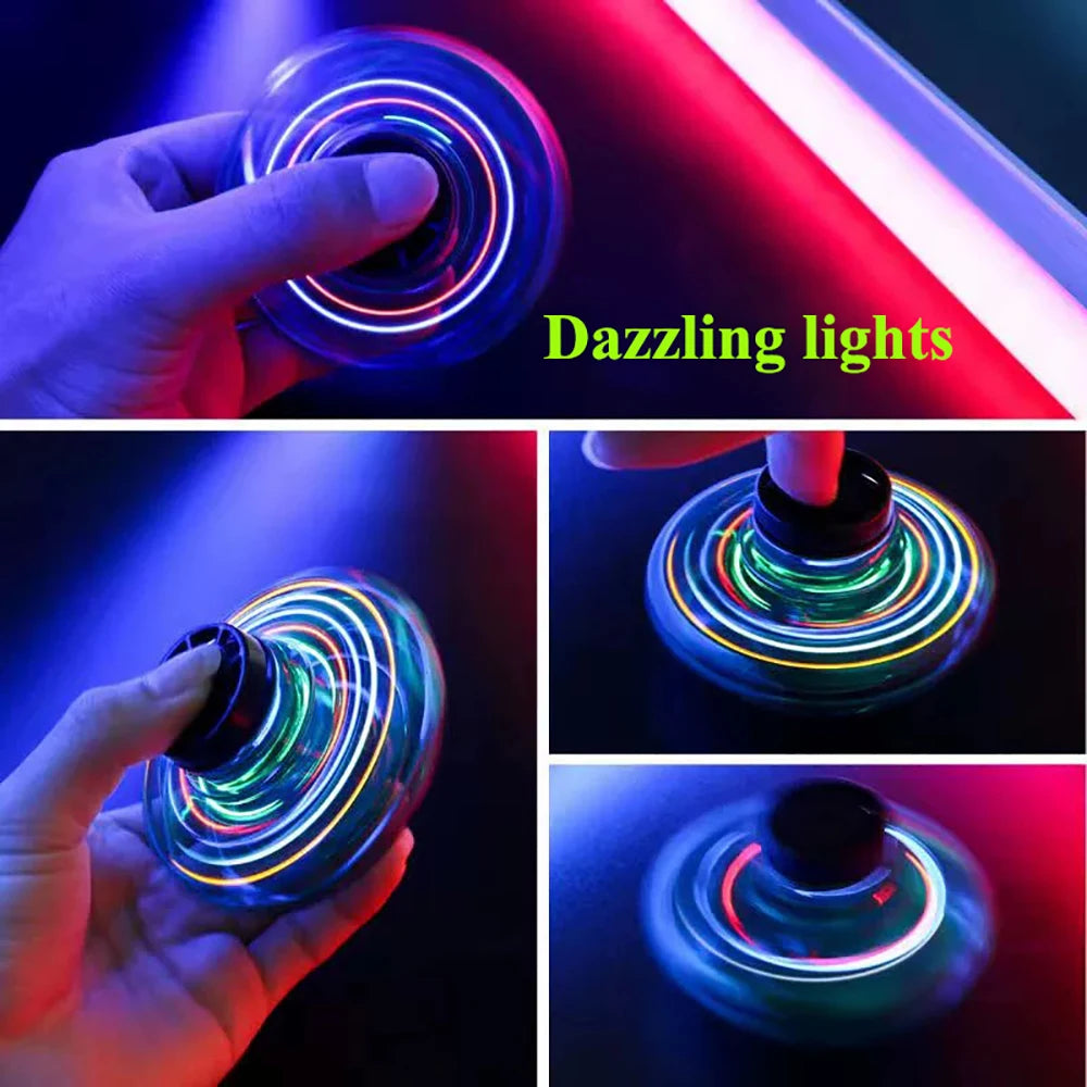 1pc Teenager Flying Spinner UFO Boomerang Mini Drone Magic Levitation Light-emitting Gyroscope Induction Decompression Toys Velora