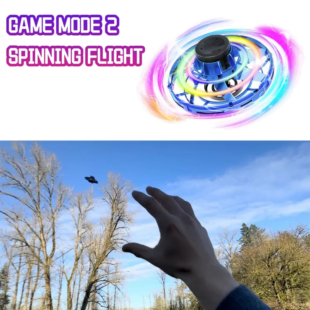 UFO Fingertip Gyroscope Sensing Toy, Fun Floating Luminous Gyroscope Stress Reducing Toy Children's Birthday Toy Gift Velora