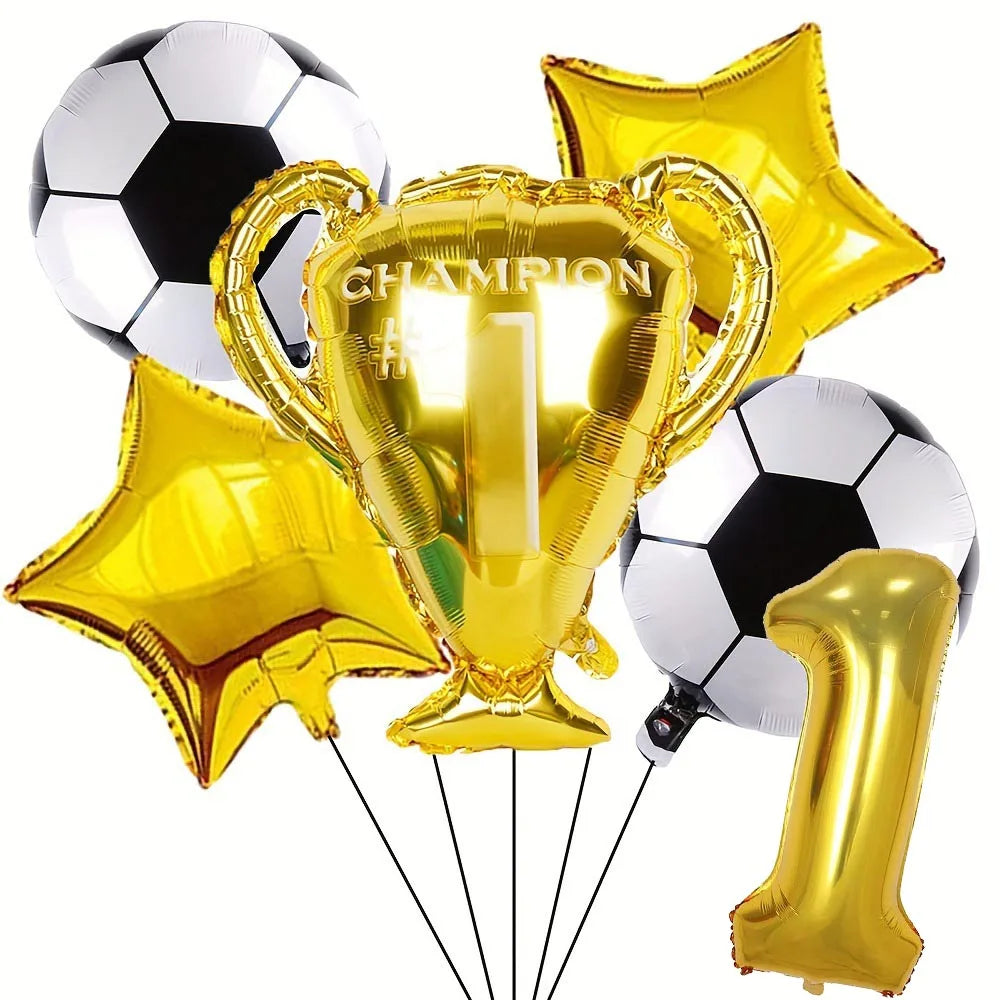 Soccer Club Stars AMessi Birthday Decor Football Disposable Tableware Set Tablecloth Balloons Plate Boy Girl Kids Party Supplies - Velora