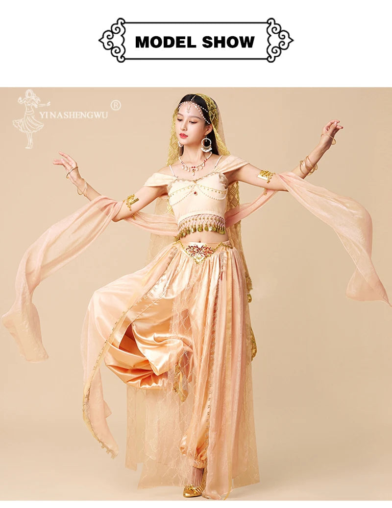 Western Regions Princess Set Dunhuang Dance Belly Dance Bollywood Costume Cosplay Exotic Scenery Indian Dance Performance Set - Velora