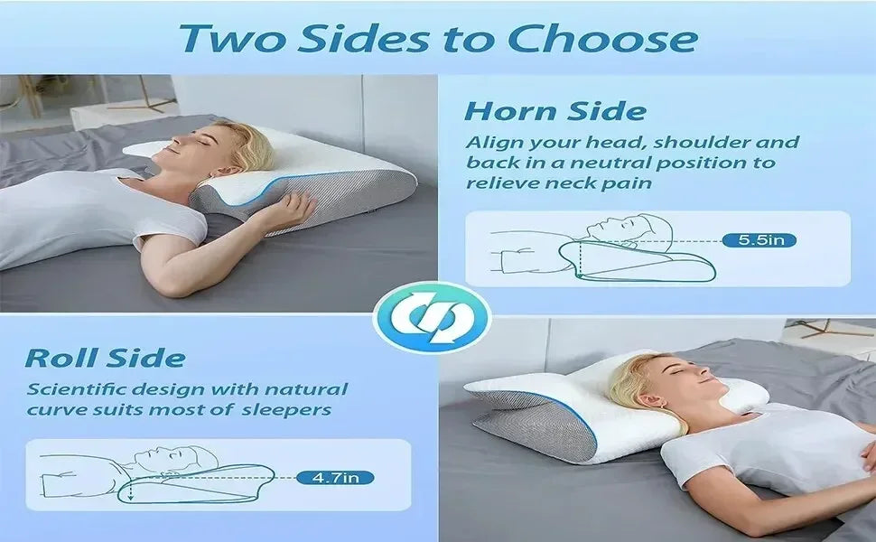 Sleep Memory Neck Pillow Butterfly Slow Rebound Comfortable Memory Foam Sleep Pillow Cervical Orthopedic Neck Massage Bed Pillow Velora