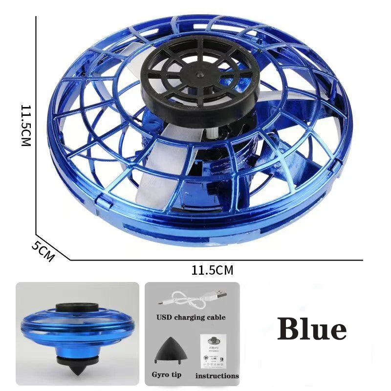 UFO Fingertip Gyroscope Sensing Toy, Fun Floating Luminous Gyroscope Stress Reducing Toy Children's Birthday Toy Gift Velora