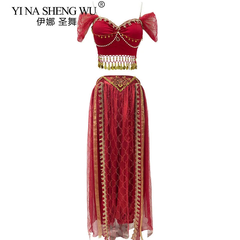 Western Regions Princess Set Dunhuang Dance Belly Dance Bollywood Costume Cosplay Exotic Scenery Indian Dance Performance Set - Velora