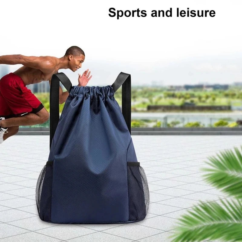 Sports Drawstring Backpack Sport Fitness Travel Outdoor Sackpack Women And Men Large Capacity Gym Swim Beach Bags Basketball Bag - Velora