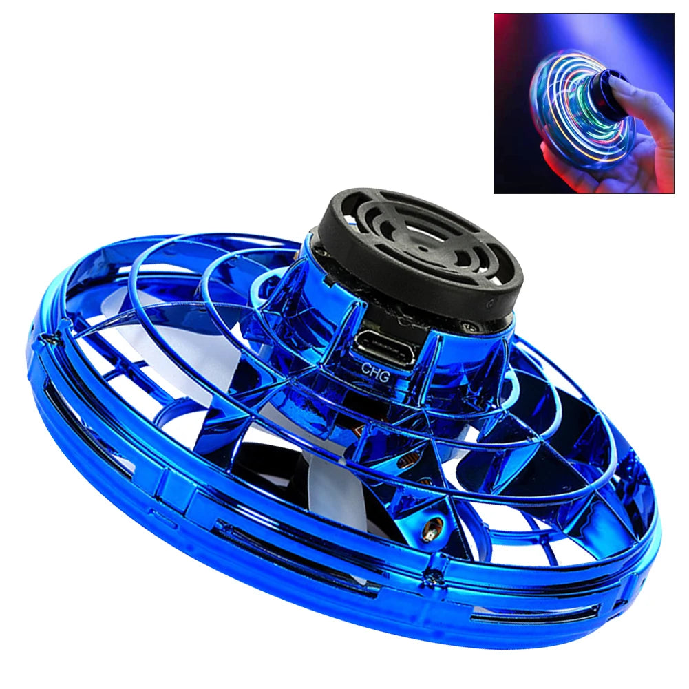 Helicopter Spinner Toy 360° Rotating Flying Fingertip Spinners 100mAh with LED Lights for Adult Kids Decompression Toy Velora