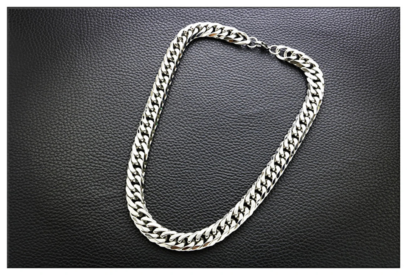 Fashion Thick Wide Double Duckle Weave Six-face Grinding Stainless Steel Men And Women Necklace Jewelry Chain Hot Sale - Velora