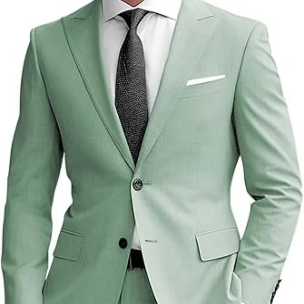 Men's suit - 3-piece tailored men's tuxedo suitable for parties weddings balls and business 2-piece solid-color suit jacket Velora