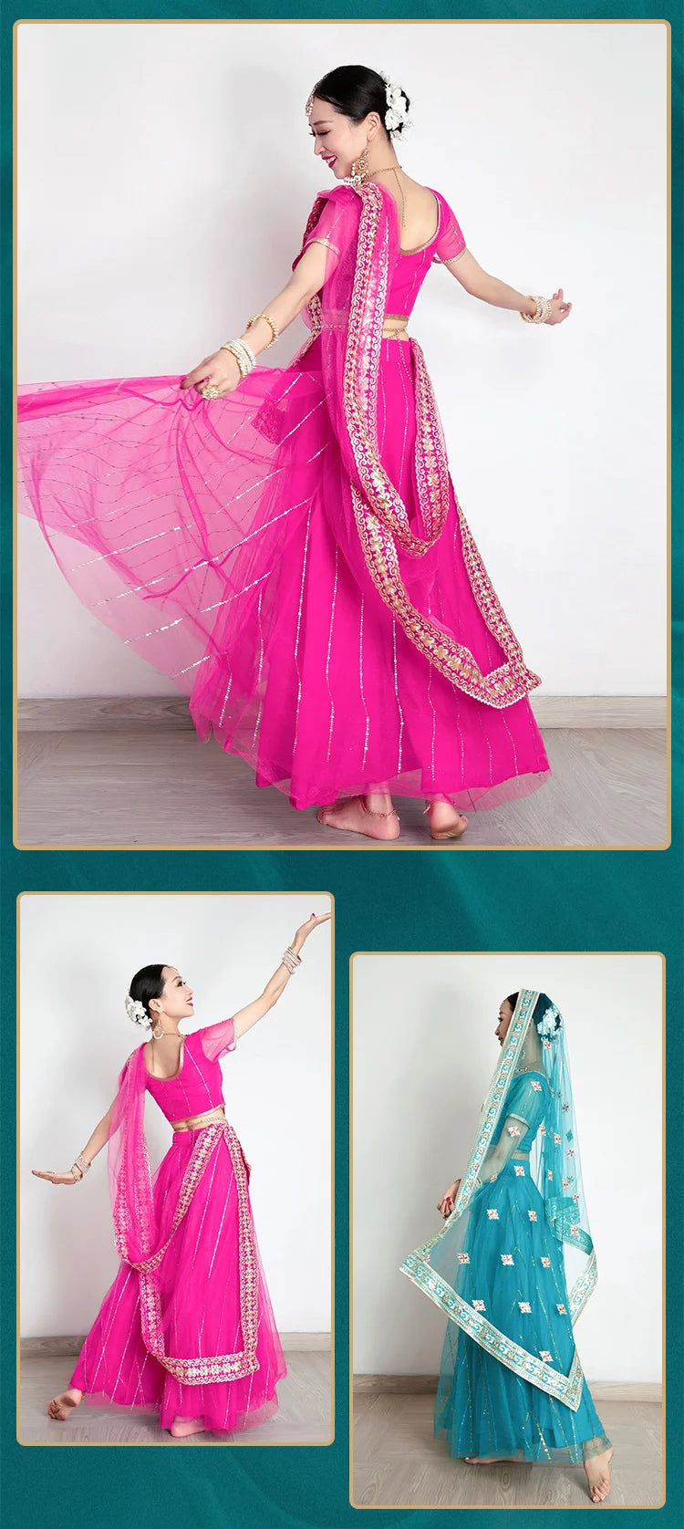 Traditional Indian Clothing Pakistani Sari Women's Elegant Dress Party Cosplay Dance Dress Stage Dress Velora