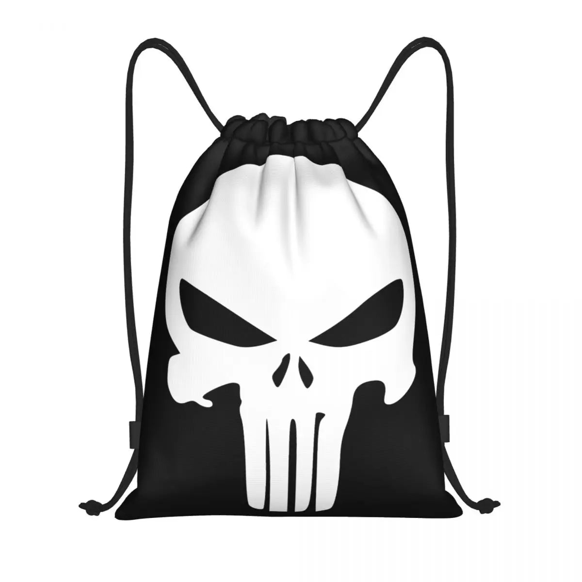 Custom Punisher Skeleton Drawstring Backpack Women Men Sport Gym Sackpack Portable Skull Bone Shopping Bag Sack - Velora