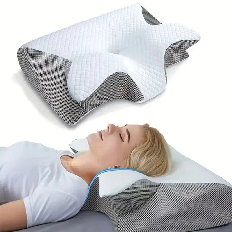 Butterfly Sleep Memory Neck Pillow Slow Rebound Comfortable Memory Foam Sleep Pillow Cervical Orthopedic Neck Massage Bed Pillow Velora