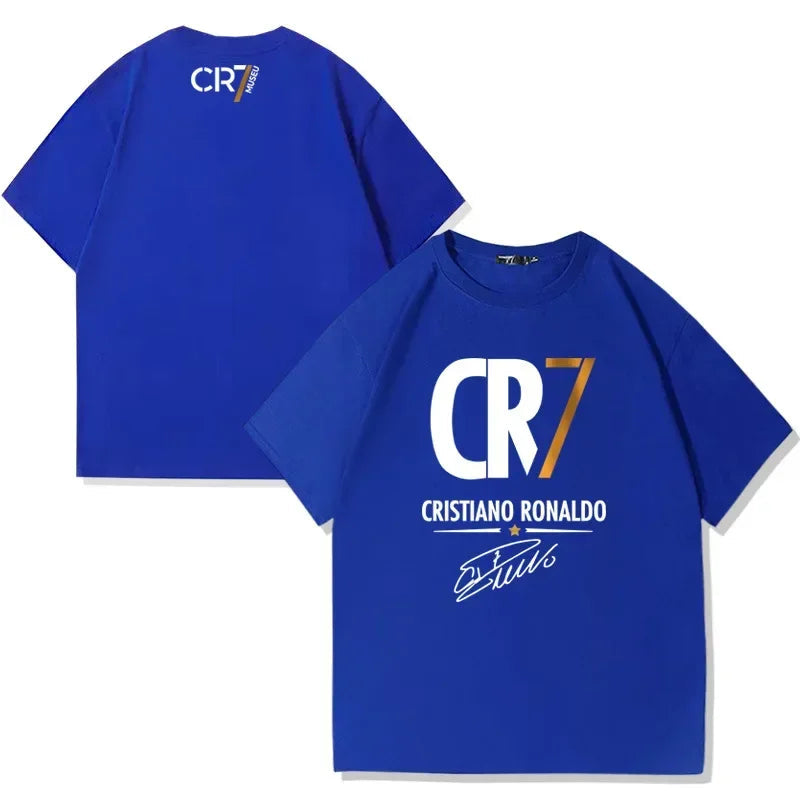 Ronaldo children's 3-14 years old 100% cotton T-shirt summer football sports parent-child casual fashion round neck T-shirt Velora