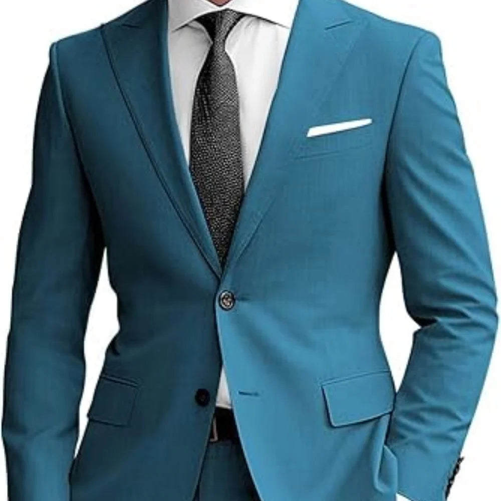 Men's suit - 3-piece tailored men's tuxedo suitable for parties weddings balls and business 2-piece solid-color suit jacket Velora