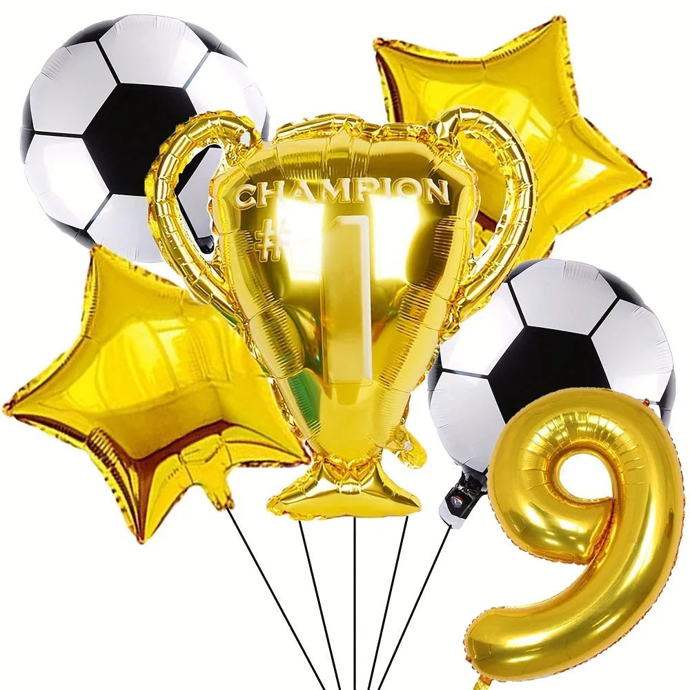 Soccer Club Stars AMessi Birthday Decor Football Disposable Tableware Set Tablecloth Balloons Plate Boy Girl Kids Party Supplies - Velora