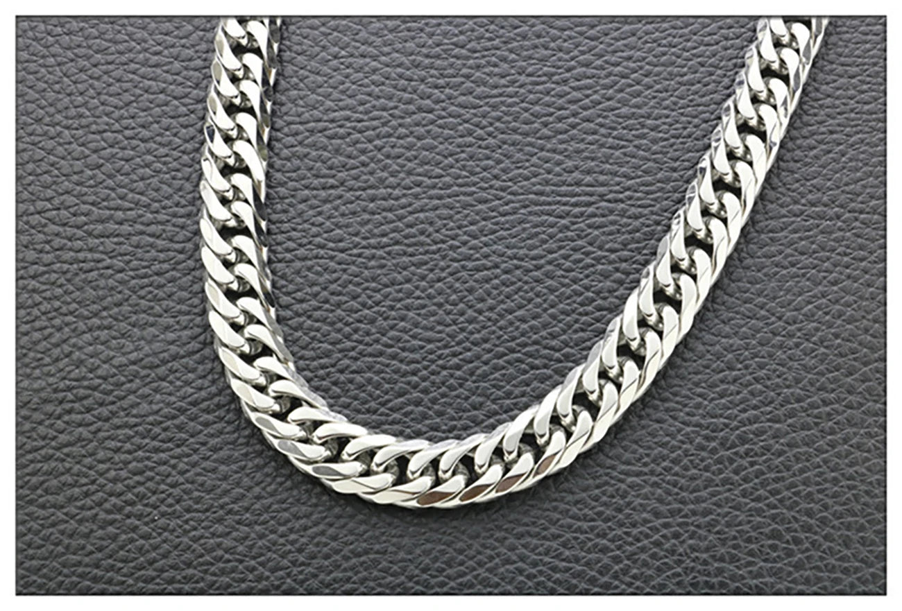Fashion Thick Wide Double Duckle Weave Six-face Grinding Stainless Steel Men And Women Necklace Jewelry Chain Hot Sale - Velora