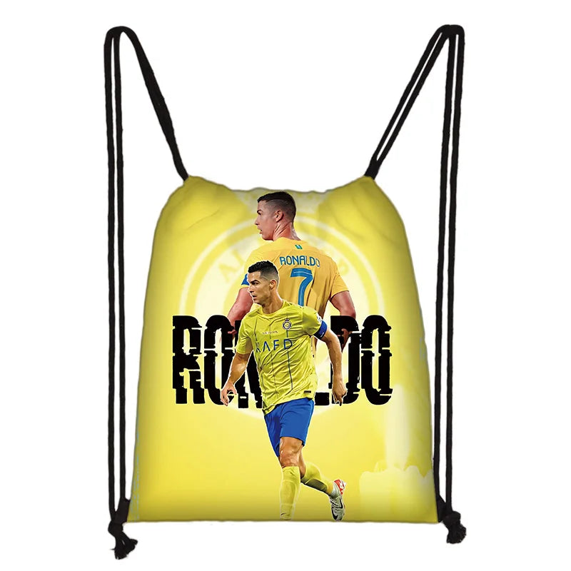 Child Printed Drawstring for Football Star R-RonaldoS CR7 Shopping Bag Men Women Football Sports Gym Storage Yoga Backpack Velora