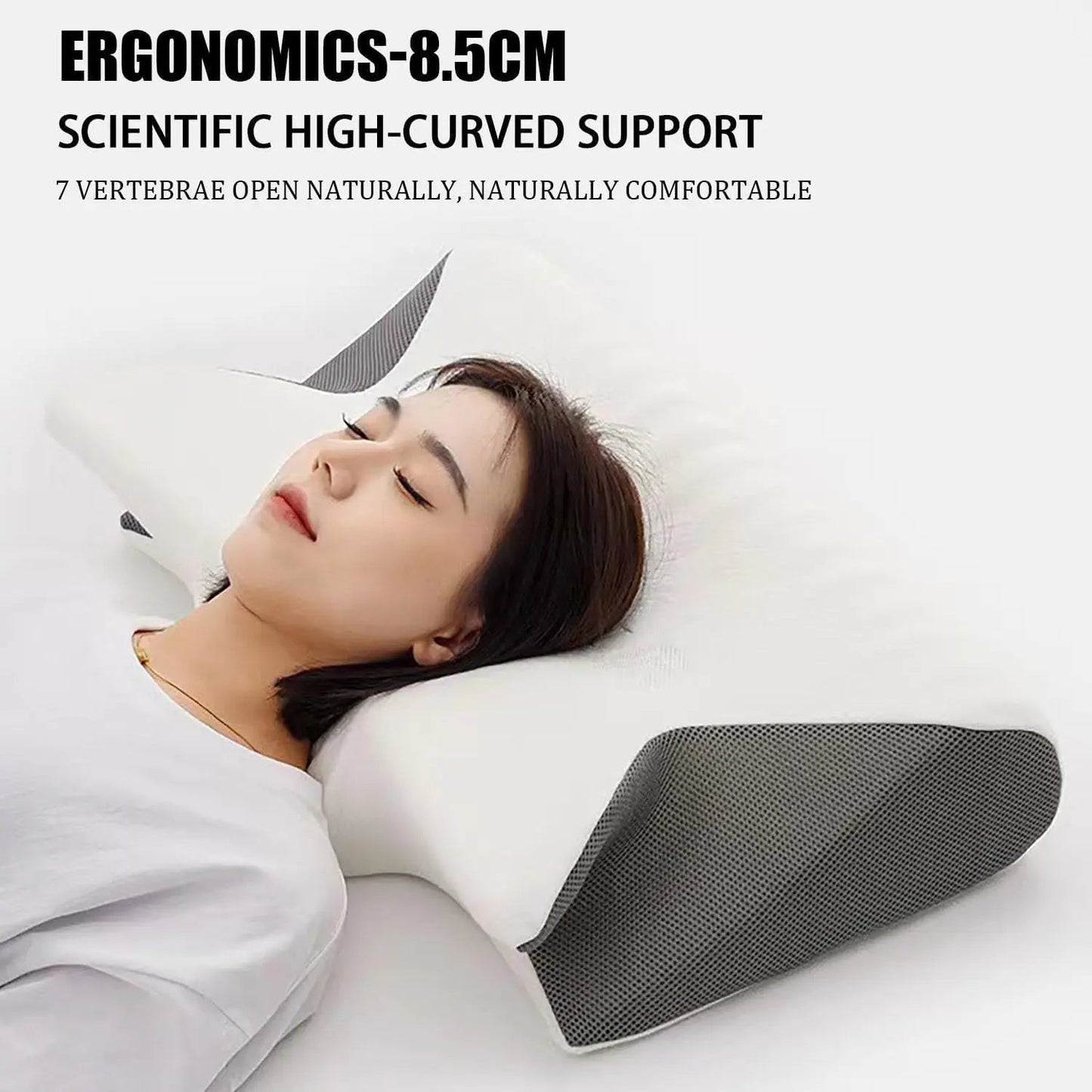 Releep Cervical Neck Pillow Neck Pain Relief Adjustable Contour Pillow for Sleeping Ergonomic Memory Foam Pillow Side Sleeper Velora