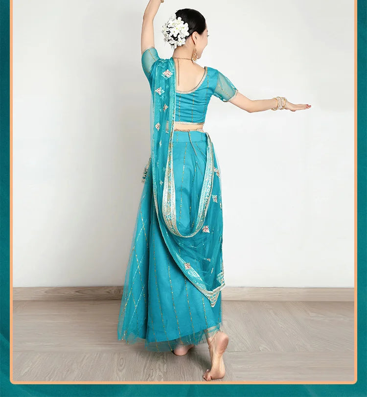Traditional Indian Clothing Pakistani Sari Women's Elegant Dress Party Cosplay Dance Dress Stage Dress Velora