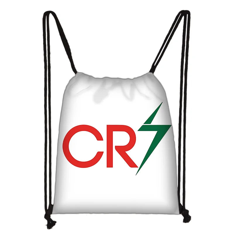 Child Printed Drawstring for Football Star R-RonaldoS CR7 Shopping Bag Men Women Football Sports Gym Storage Yoga Backpack Velora
