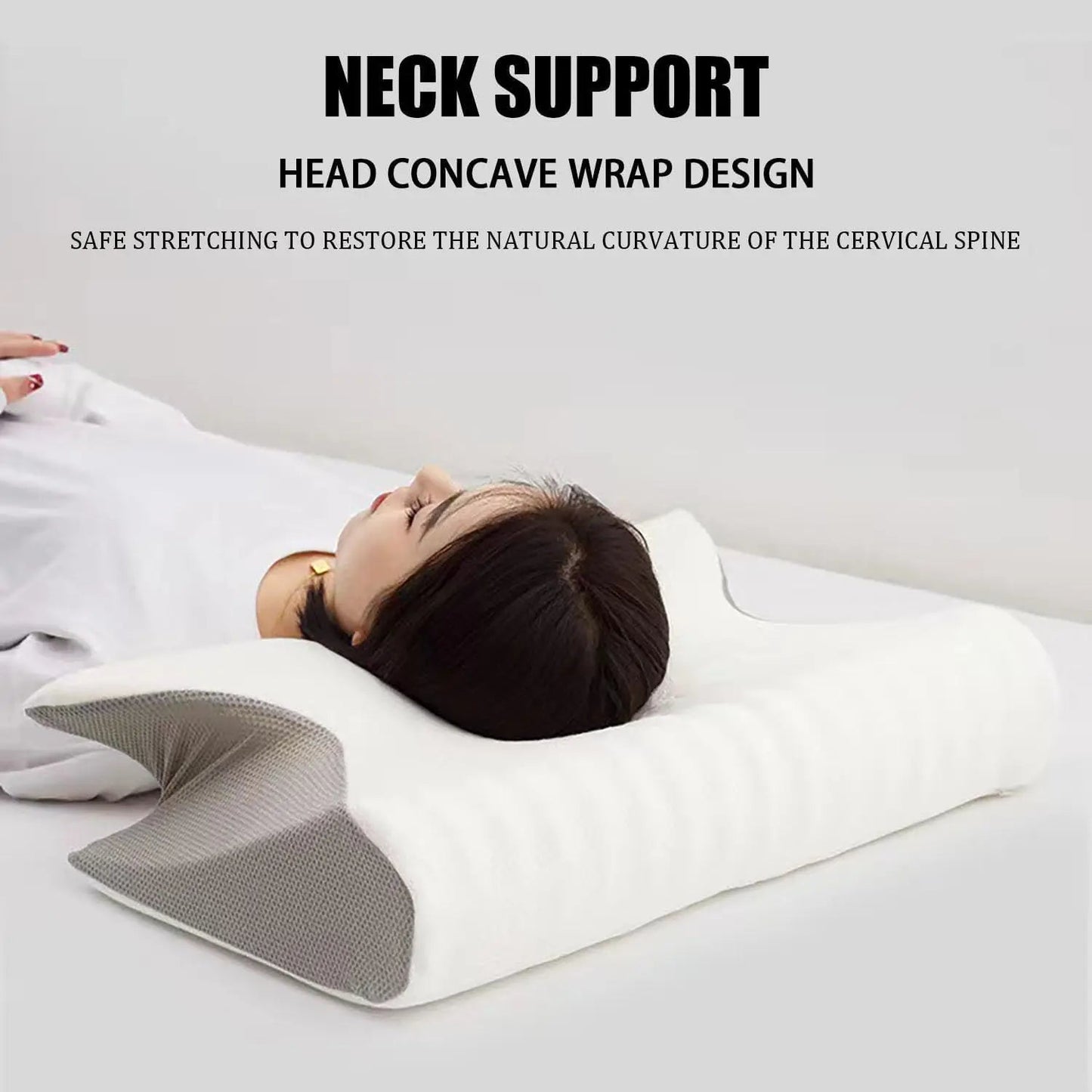 Releep Cervical Neck Pillow Neck Pain Relief Adjustable Contour Pillow for Sleeping Ergonomic Memory Foam Pillow Side Sleeper Velora