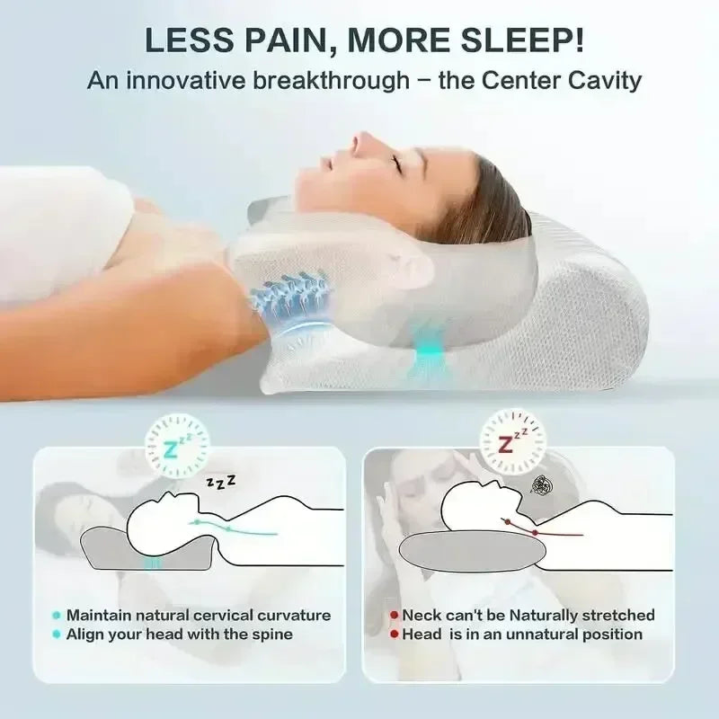 Sleep Memory Neck Pillow Butterfly Slow Rebound Comfortable Memory Foam Sleep Pillow Cervical Orthopedic Neck Massage Bed Pillow Velora