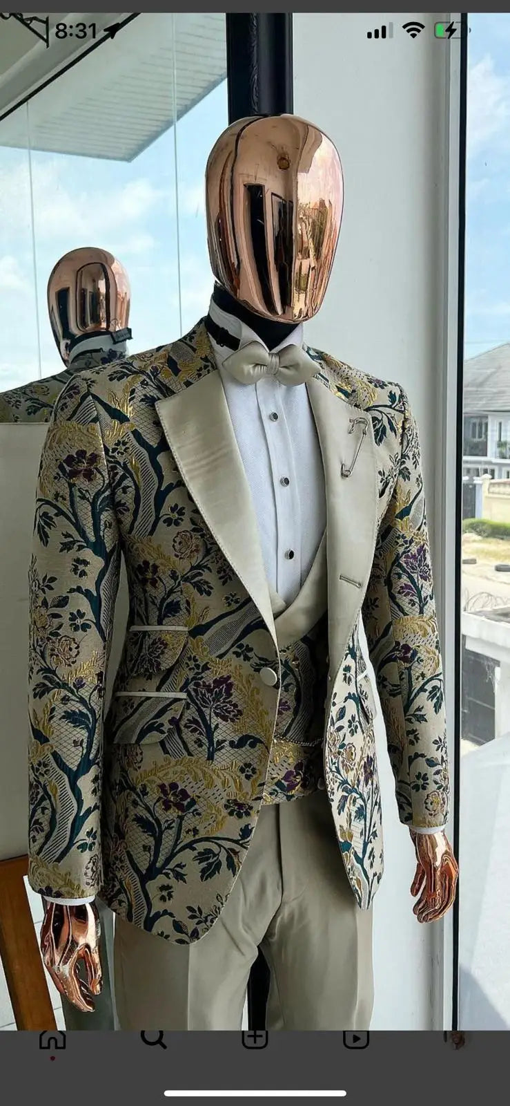 Suits for Men Slim Fit 3 Pieces Male Suit Jacket Vest with Pants Wedding Tuxedo Velora