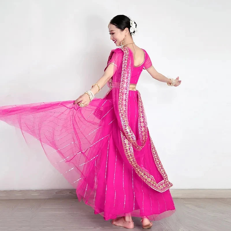 Traditional Indian Clothing Pakistani Sari Women's Elegant Dress Party Cosplay Dance Dress Stage Dress Velora