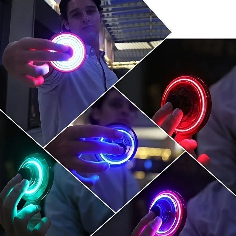 UFO Fingertip Gyroscope Sensing Toy, Fun Floating Luminous Gyroscope Stress Reducing Toy Children's Birthday Toy Gift Velora